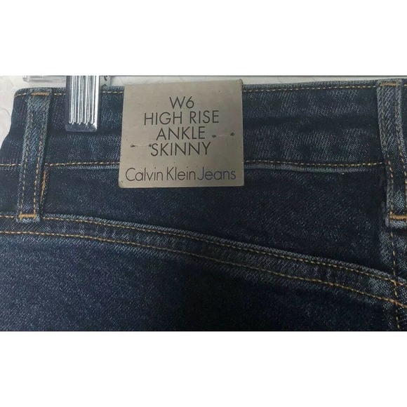 NEW Calvin Klein Jeans Womens Blue High-Rise Ankle Skinny Stretch Denim Jeans 6 - Picture 10 of 12